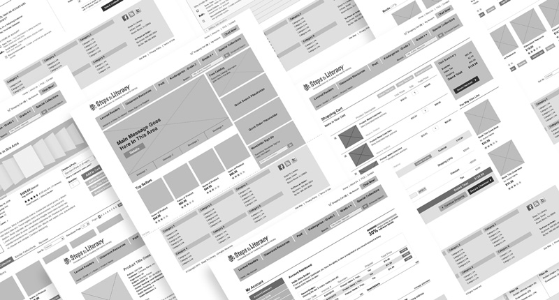 Steps to Literacy Wireframes